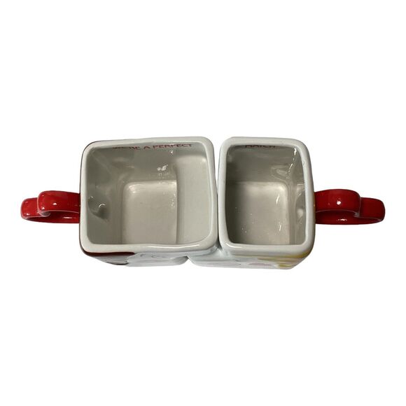 Enesco Perfect Match His And Hers Coffee Mugs Vtg 1986 Valentines Day - Picture 4 of 8